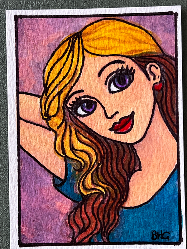 She’s Flirty aceo art card