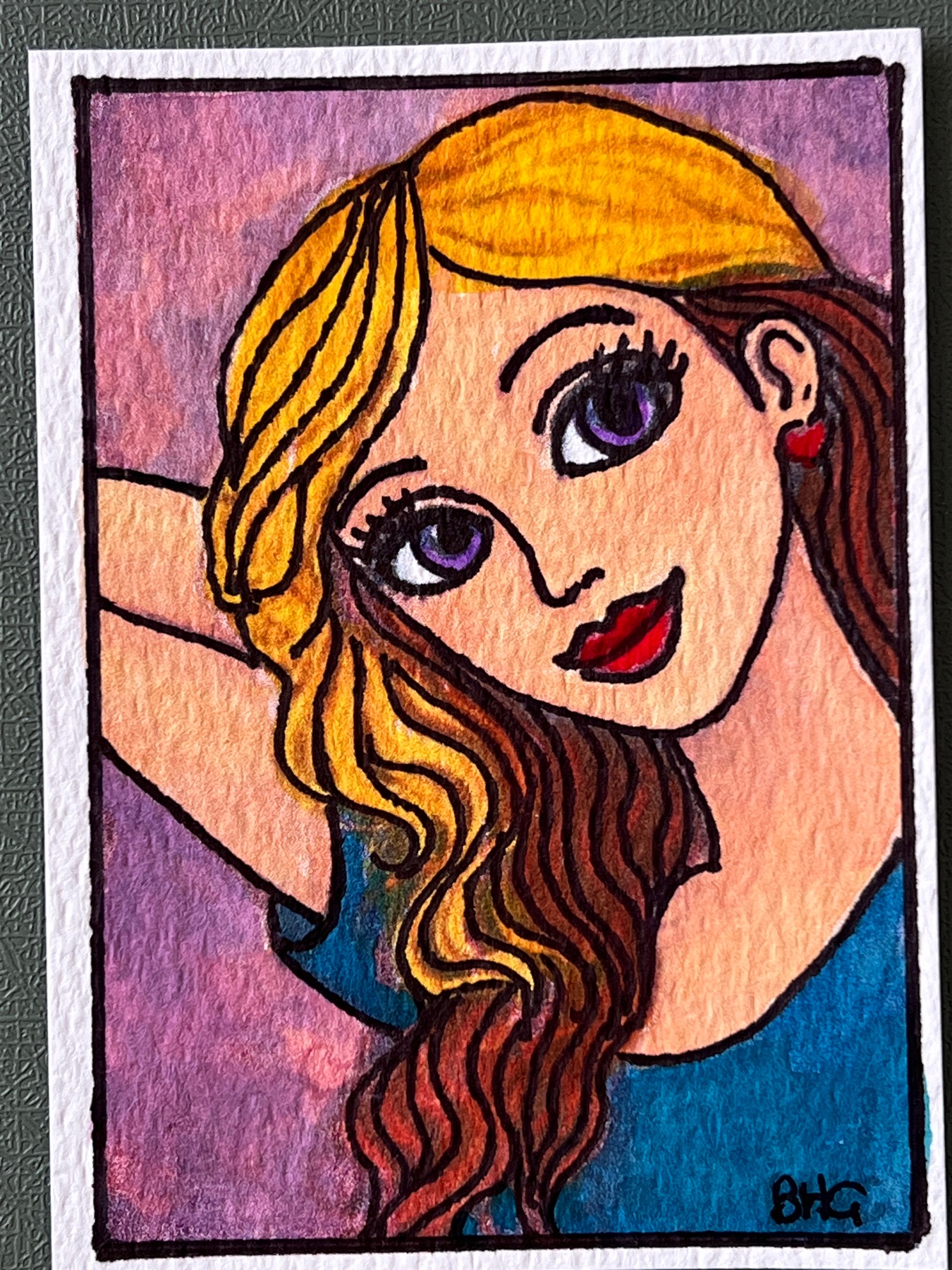 She’s Flirty aceo art card