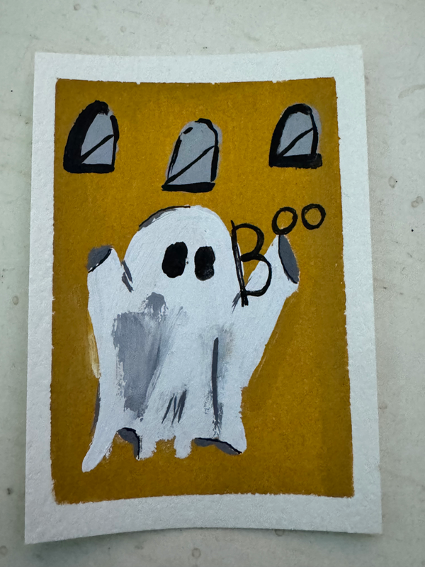 Trying to haunt aceo art card