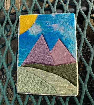 “Purple Mountain” Kinusaiga aceo art card thumbnail 1