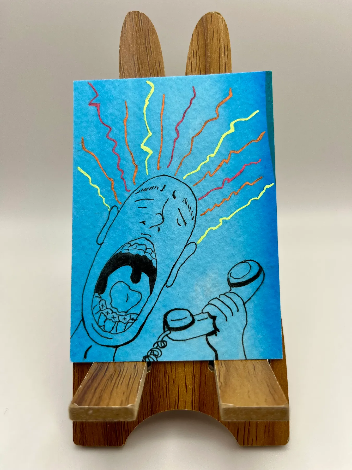 Electrified aceo art card