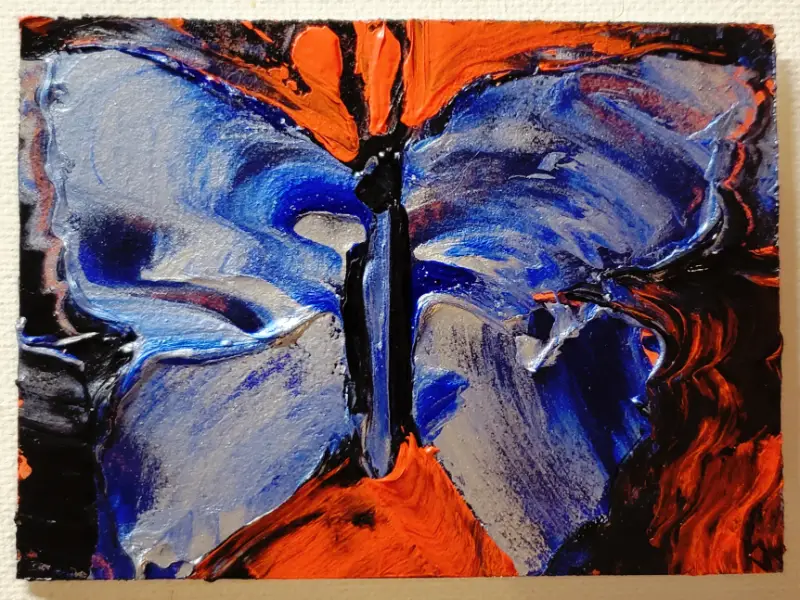MORPHO BUTTERFLY 1 aceo art card