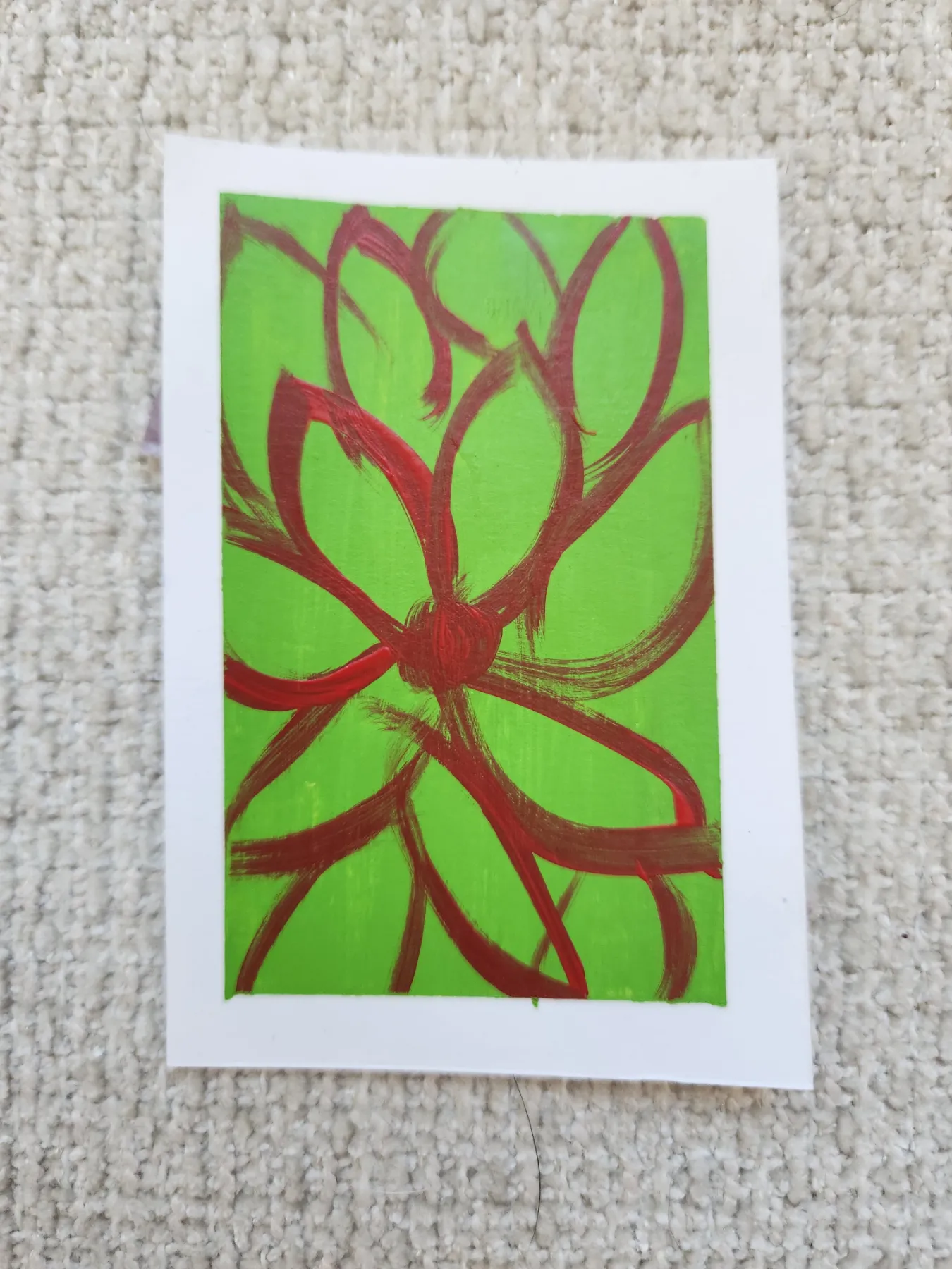 Abstract flowers aceo art card