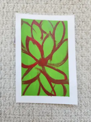 Abstract flowers aceo art card thumbnail 1