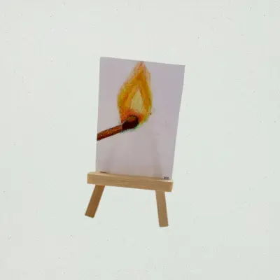 Match Flame ACEO Original – Colored Pencil Mini Art – Cute Fire Illustration – OOAK Artist Trading C aceo art card thumbnail 2