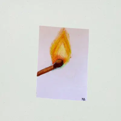 Match Flame ACEO Original – Colored Pencil Mini Art – Cute Fire Illustration – OOAK Artist Trading C aceo art card thumbnail 1