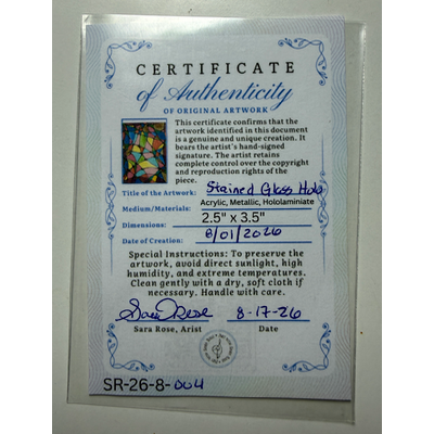 Abstract Stained Glass Holographic aceo art card thumbnail 4