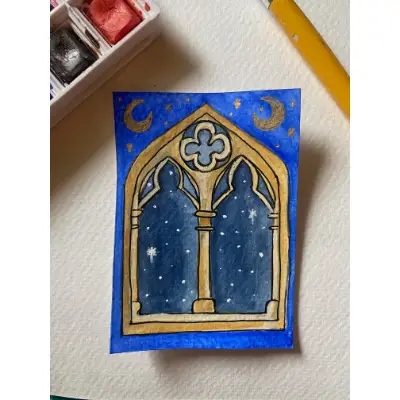 Celestial Window aceo art card thumbnail 1