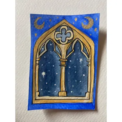 Celestial Window aceo art card thumbnail 3