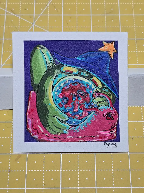 Consulting The Orb aceo art card