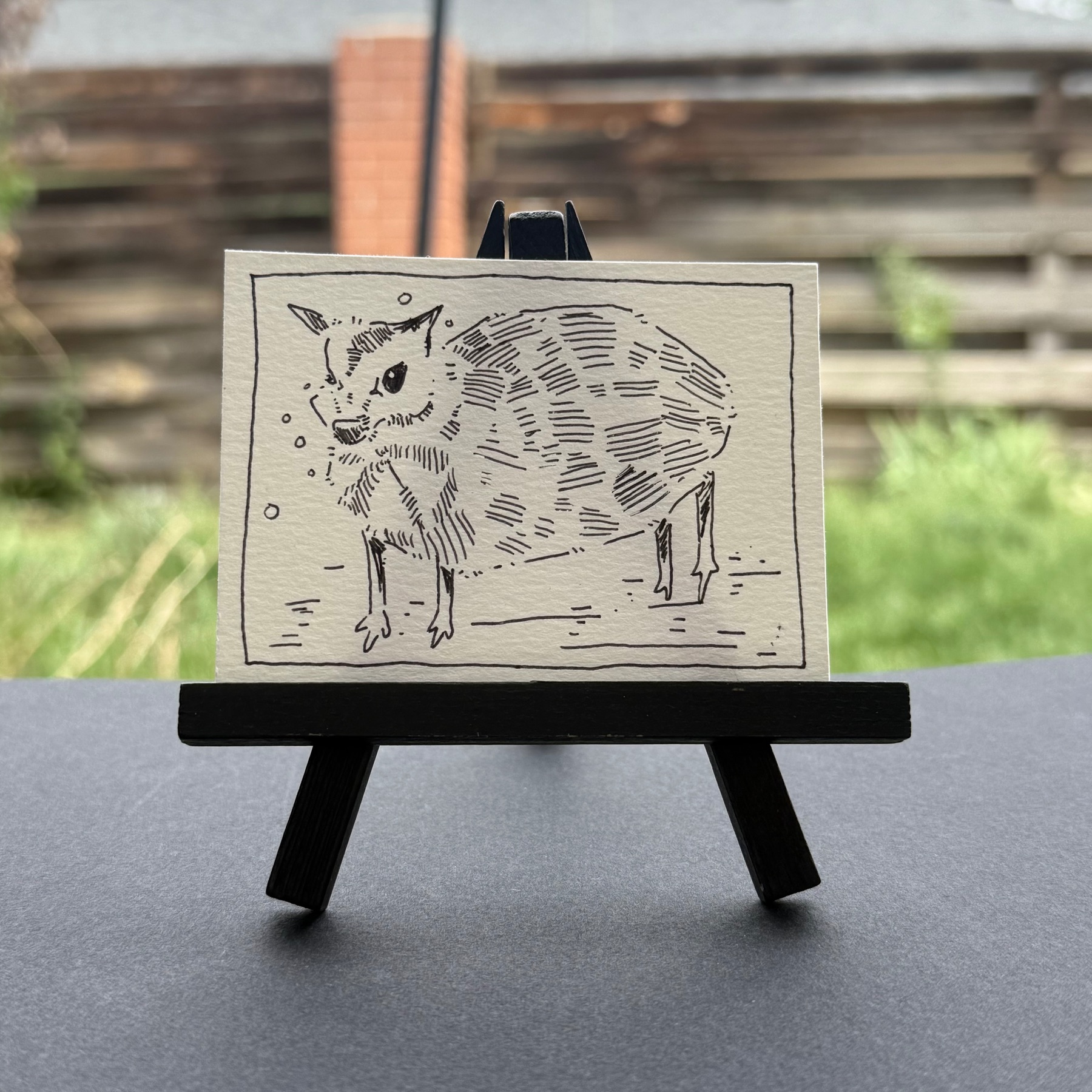 creature doodle ix aceo art card