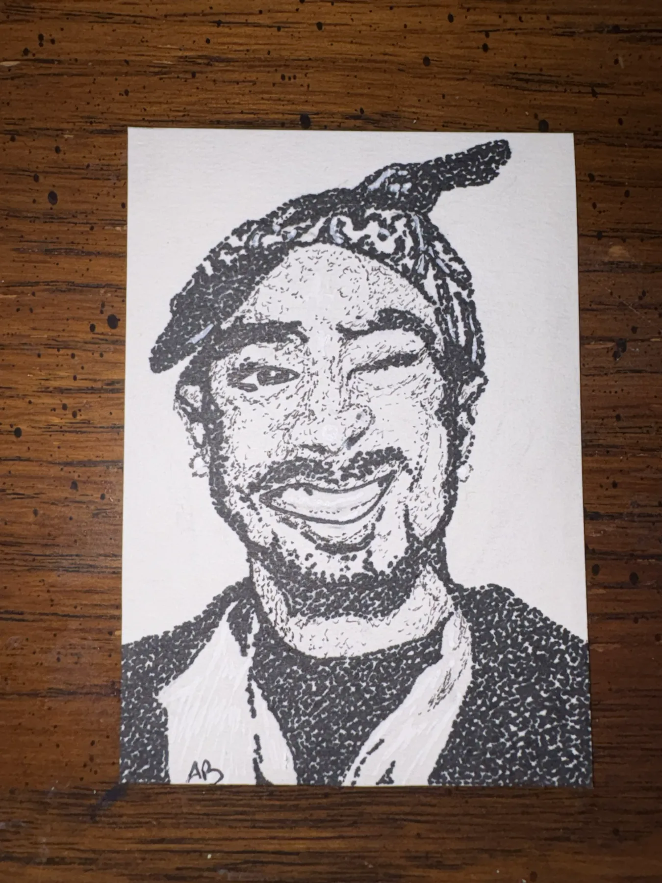 Stippling Portrait 2/3 aceo art card