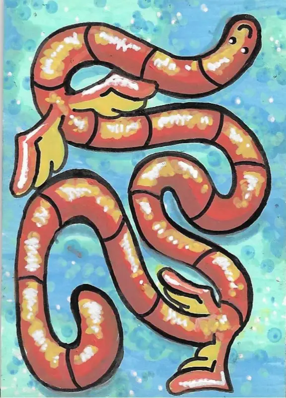Sky Worm aceo art card