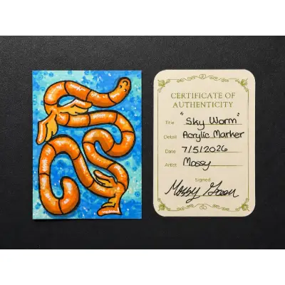 Sky Worm aceo art card thumbnail 2