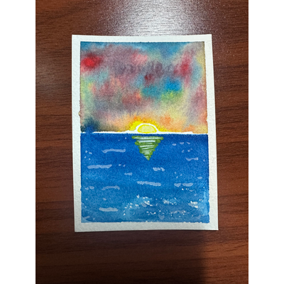 Beachy Sunset aceo art card thumbnail 1