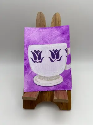 Purple Tulip Mug aceo art card thumbnail 1