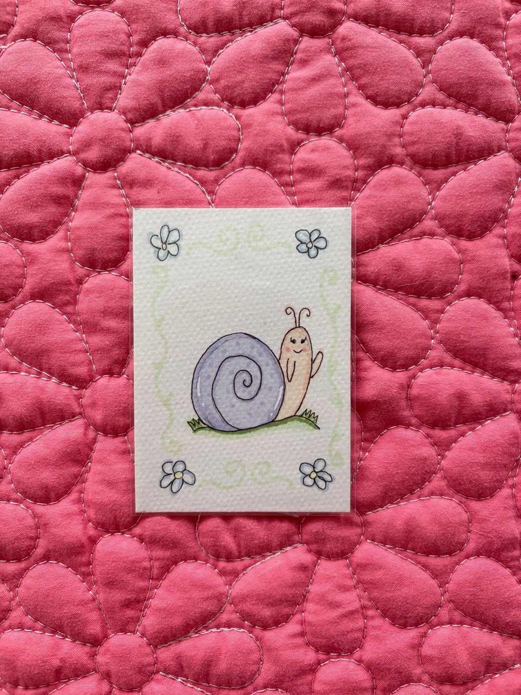 Sally snail aceo art card