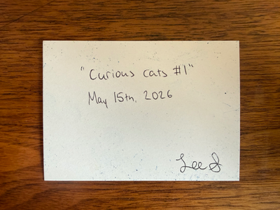 Curious Cats #1 aceo art card thumbnail 2