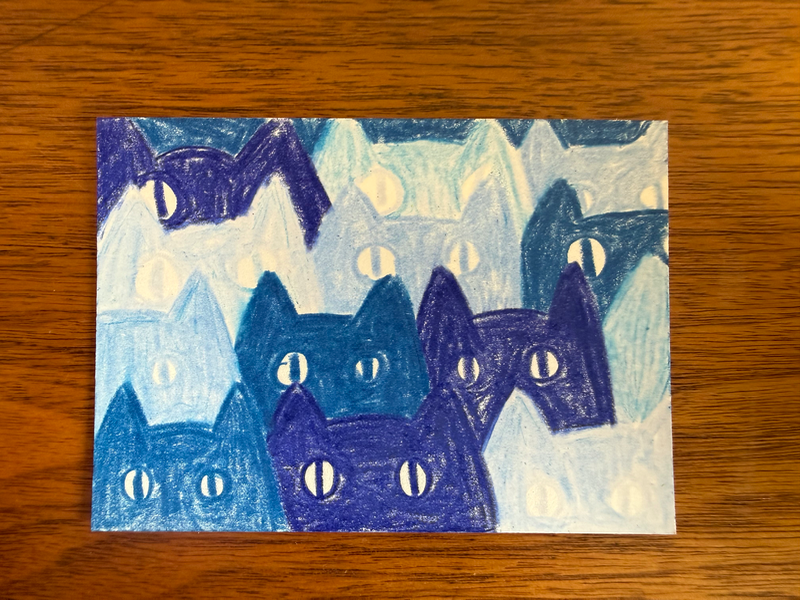 Curious Cats #1 aceo art card