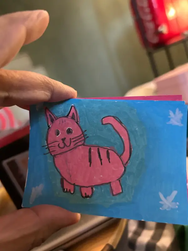 Pink Kitty aceo art card