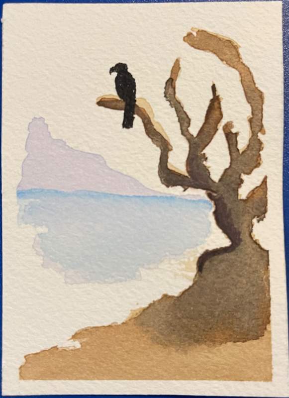 Lone Hunter aceo art card
