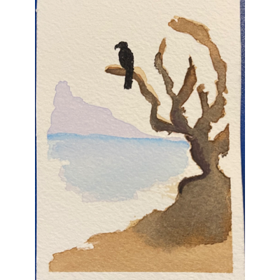 Lone Hunter aceo art card thumbnail 1