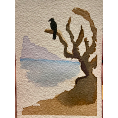 Lone Hunter aceo art card thumbnail 2