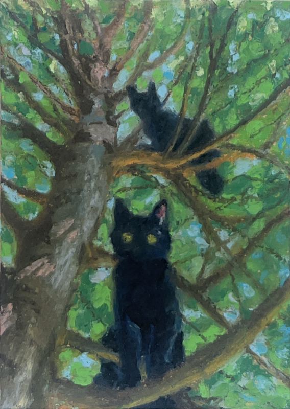 They’re In The Trees! aceo art card