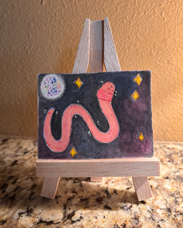 Doing the worm aceo art card