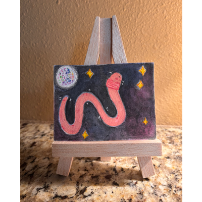 Doing the worm aceo art card thumbnail 1