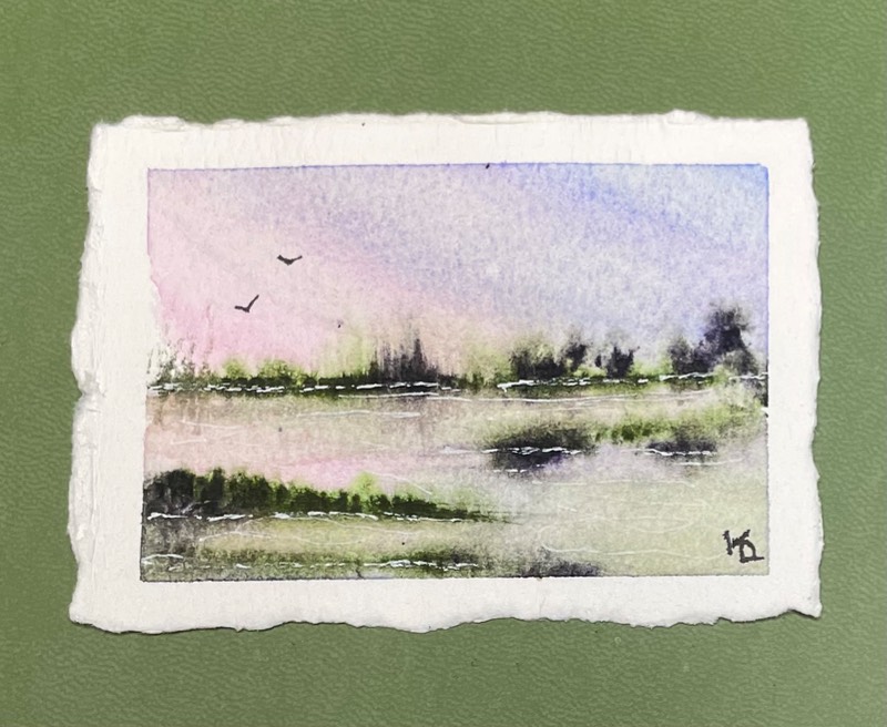 Abstract Wetlands no. 1 aceo art card