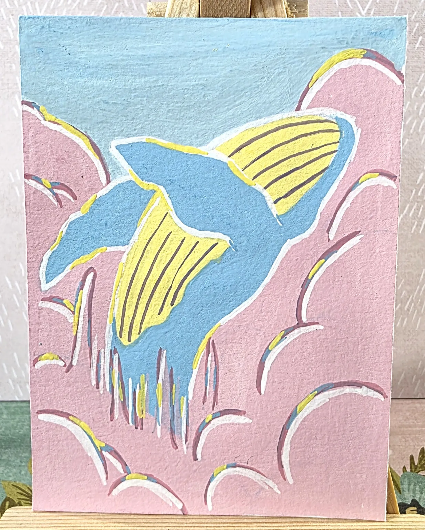 Sky Whale - Breach aceo art card