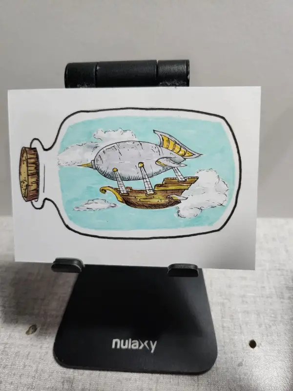 Ship In A Bottle aceo art card