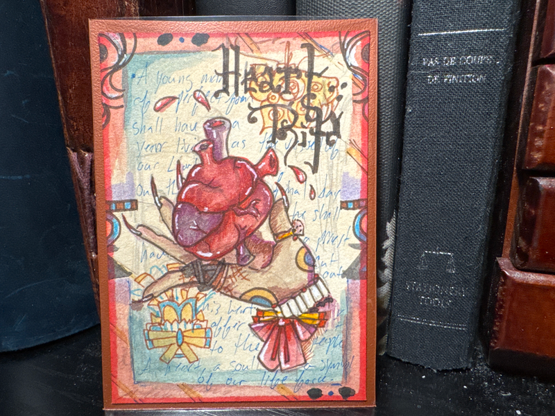 Heart Rip aceo art card