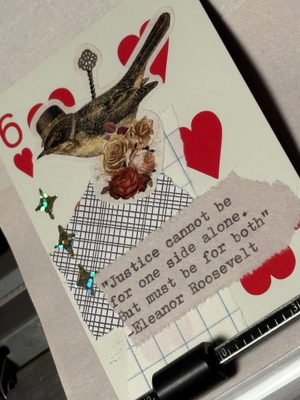 Bird Quote card #279 by Mazerzine Eleanor Roosevelt aceo art card thumbnail 2
