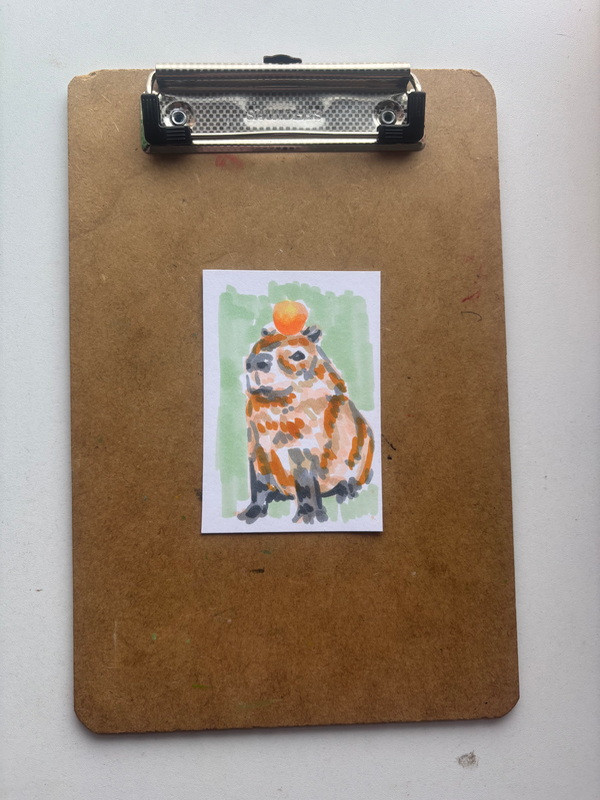 “Capybara” aceo art card