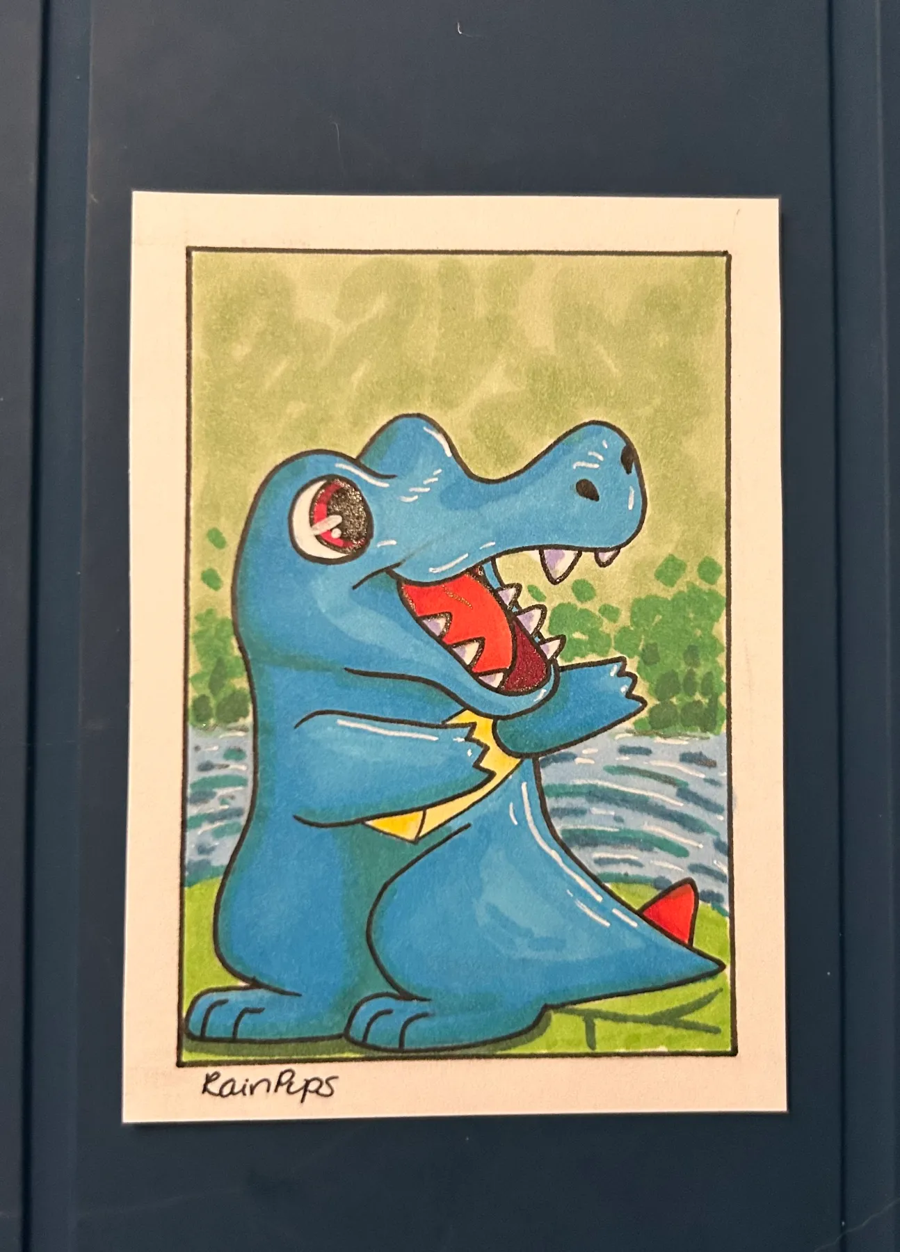 Totodile Pokemon aceo art card