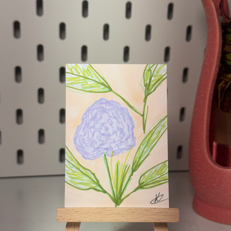 ACEO Original Art Card Floral Not a Print by Ksenija Cordova aceo art card