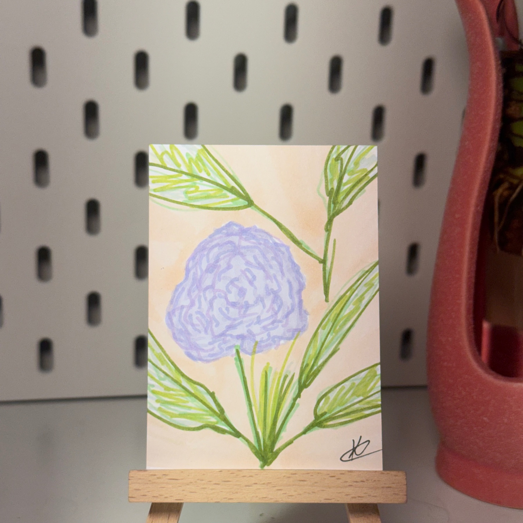 ACEO Original Art Card Floral Not a Print by Ksenija Cordova aceo art card