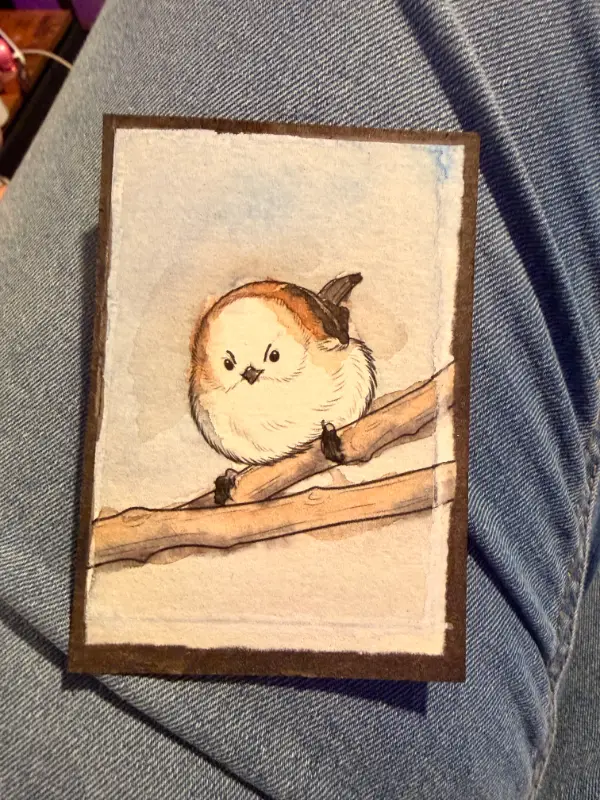 Snow Fairy Bird Collection, 3 of 4 aceo art card