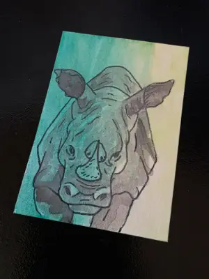 Rhino Reagan aceo art card thumbnail 4