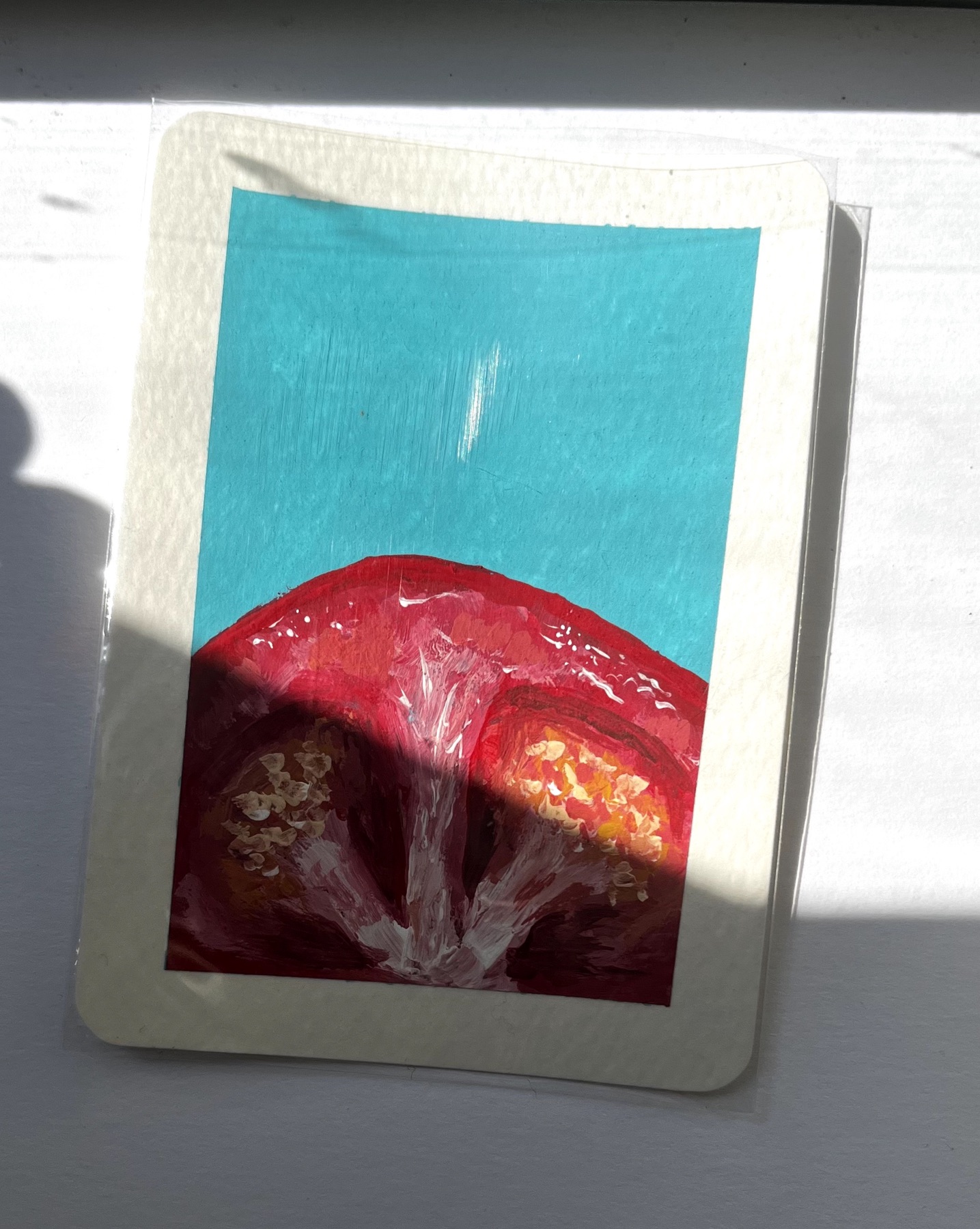 Bright Tomato Painting Kb.creations Signed ACEO aceo art card