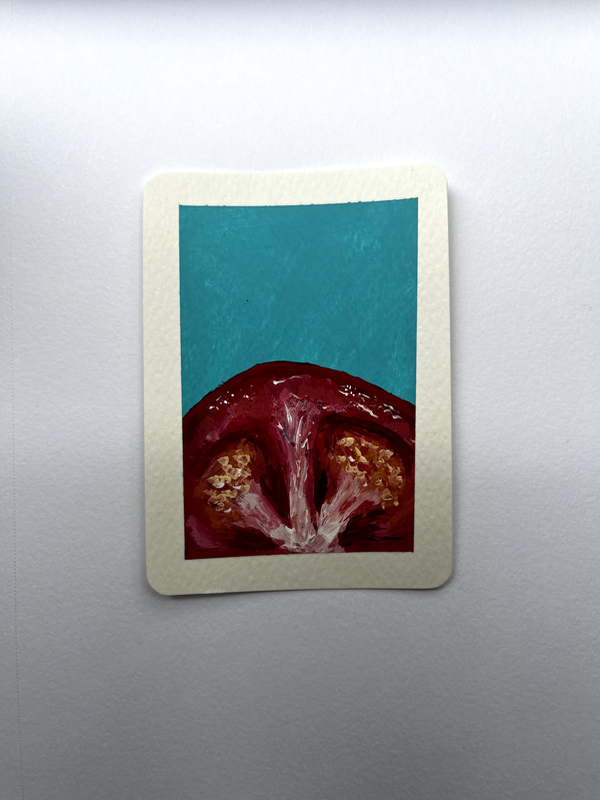 Bright Tomato Painting Kb.creations Signed ACEO aceo art card