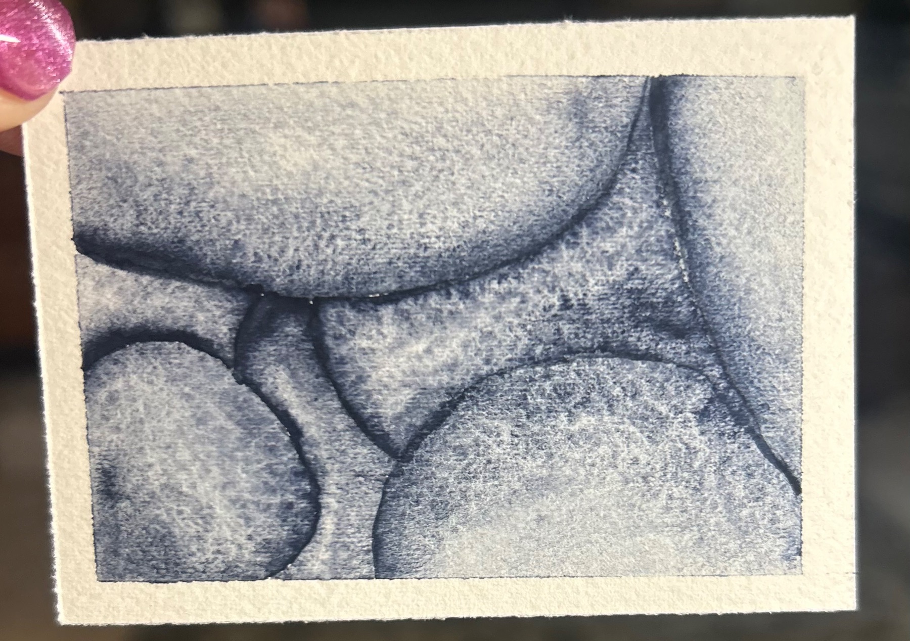 Rocks of Black Beach aceo art card