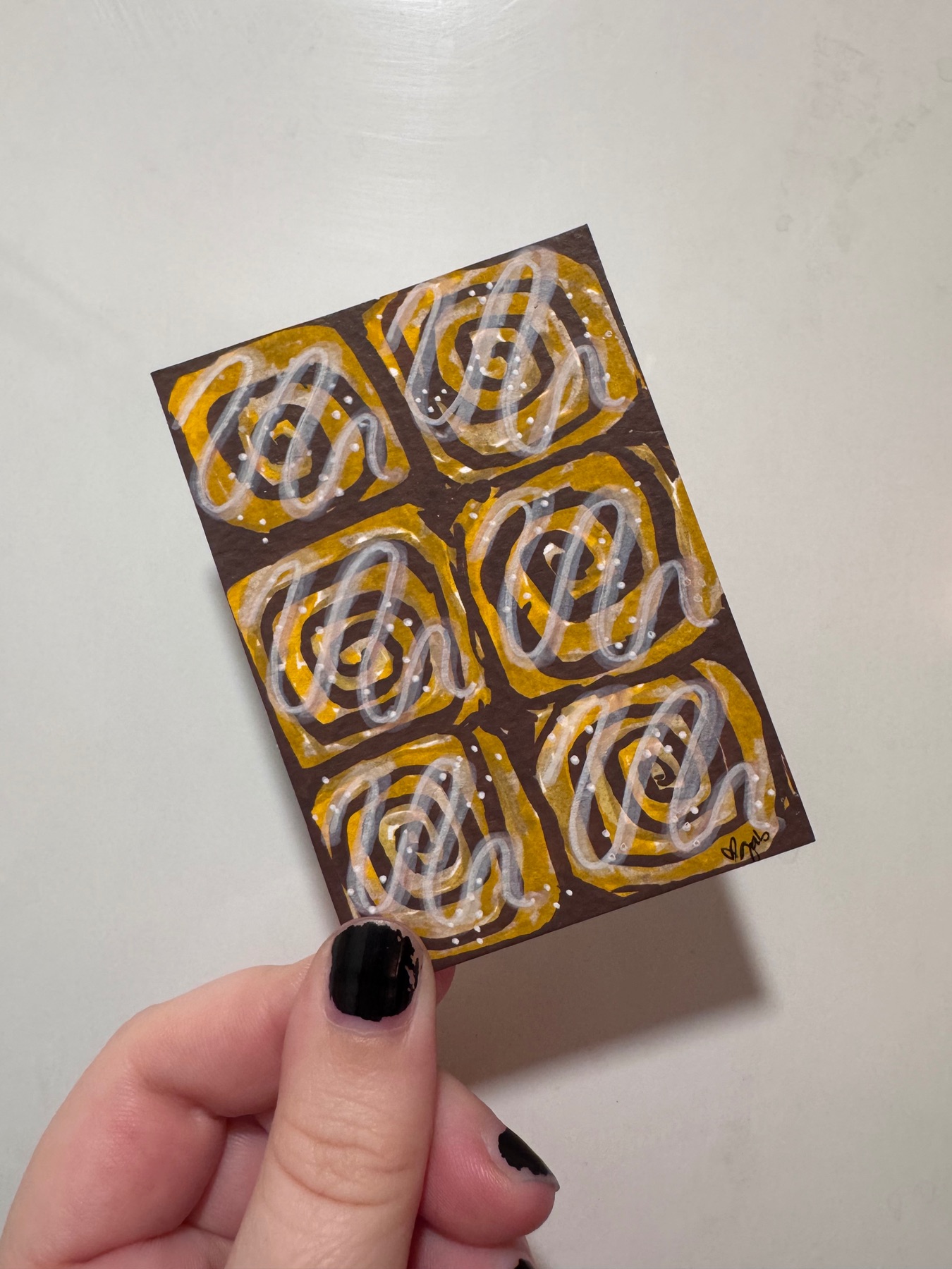 pan of buns aceo art card