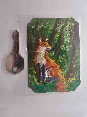 Fox in the Forest aceo art card thumbnail 2