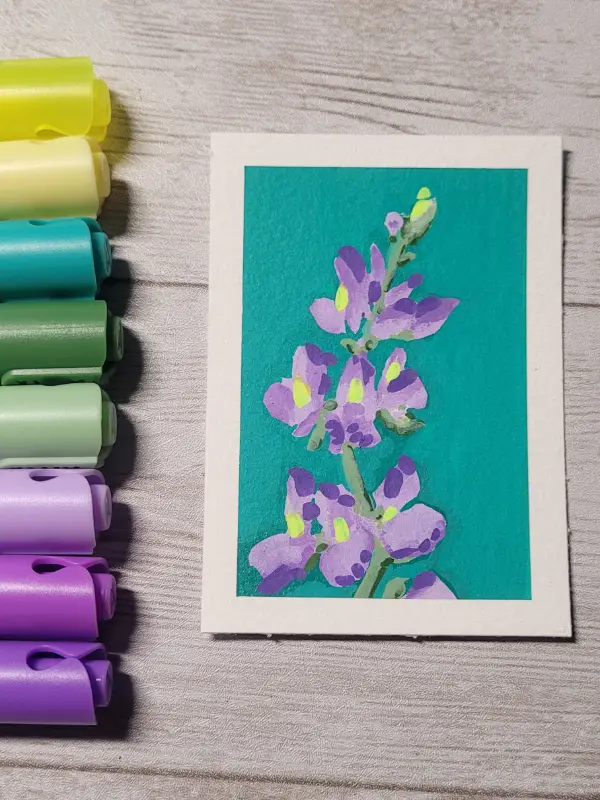 Purple Flower 1/1 aceo art card