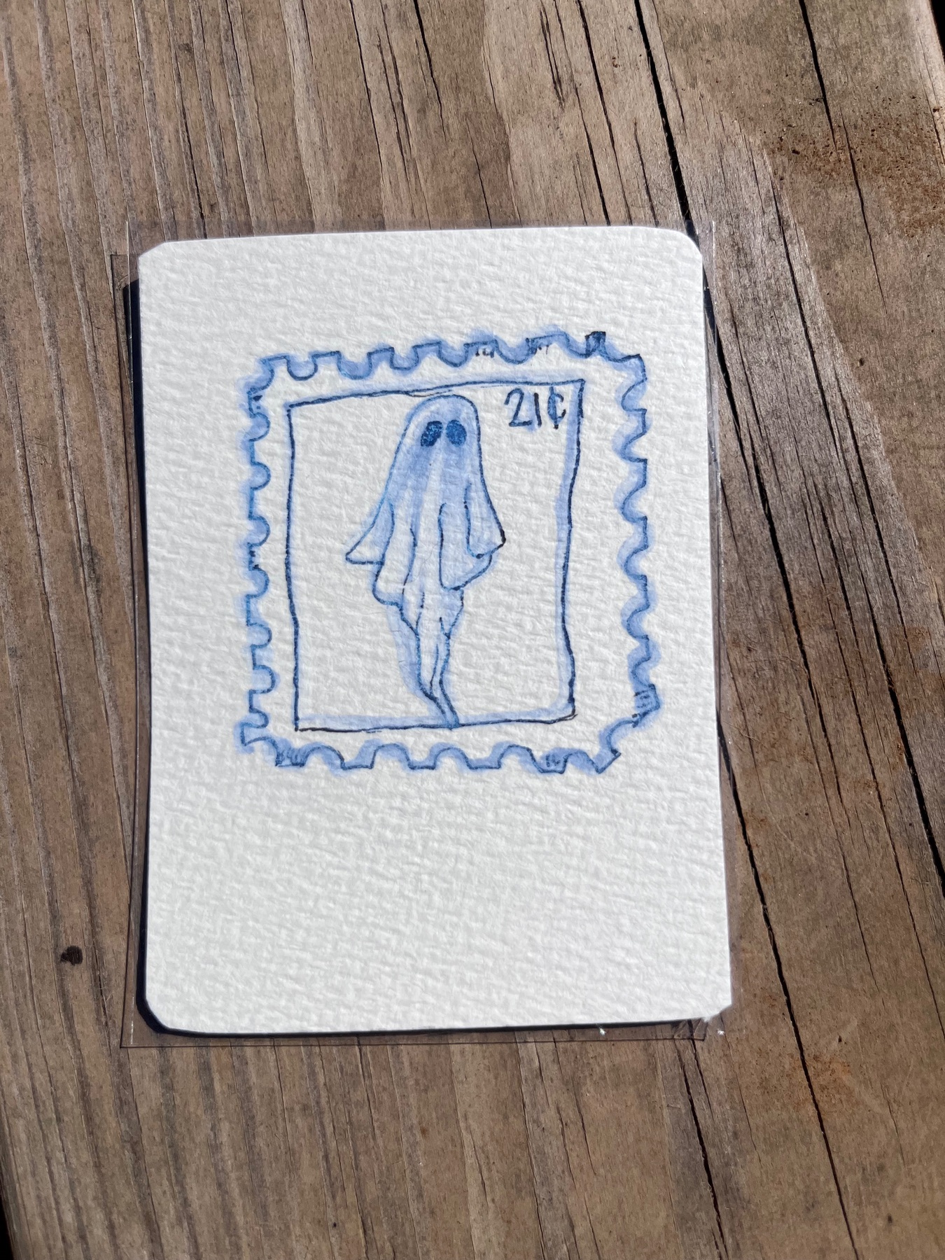 Ghost Stamp aceo art card