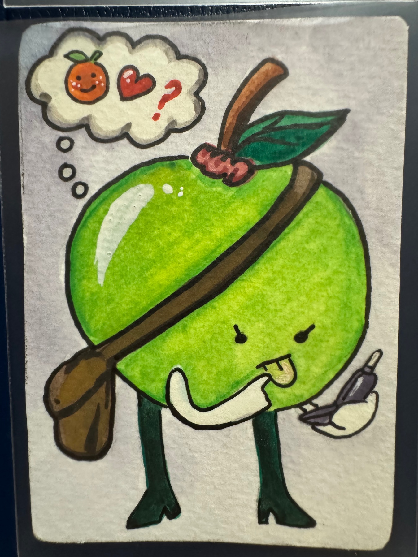 An Apples Dilemma aceo art card
