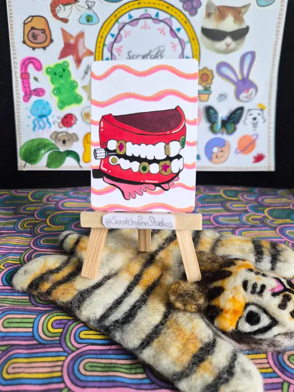 "Smile" Abstract aceo art card